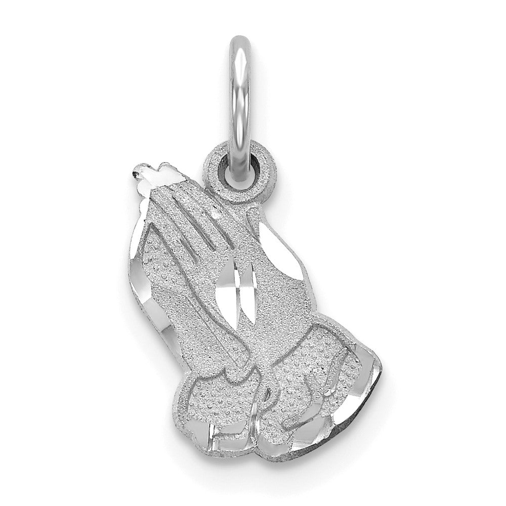 10k White Gold 10 mm  Praying Hands Charm (0.66 grams)