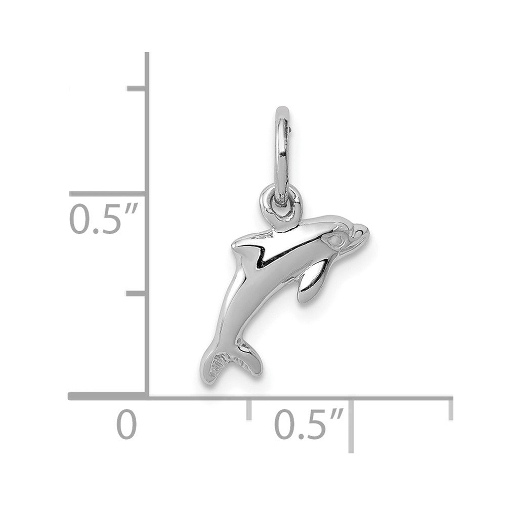 10k White Gold 13 mm Dolphin Charm (0.44 grams)