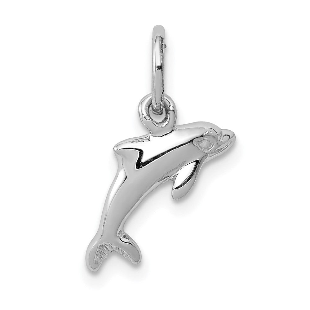 10k White Gold 13 mm Dolphin Charm (0.44 grams)