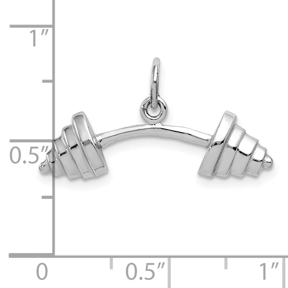 10k White Gold 27 mm Barbell Charm (1.06 grams)