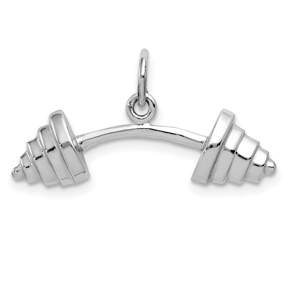 10k White Gold 27 mm Barbell Charm (1.06 grams)