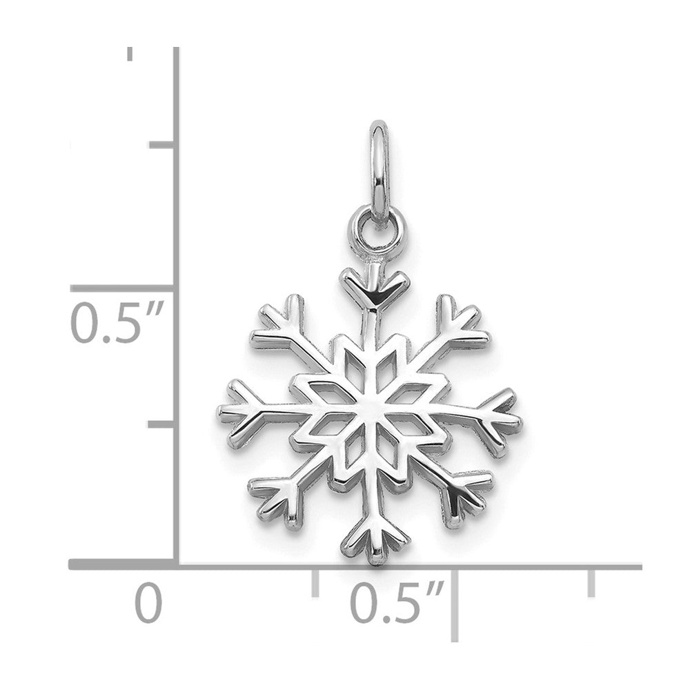 10k White Gold 14 mm Snowflake Charm (0.85 grams)