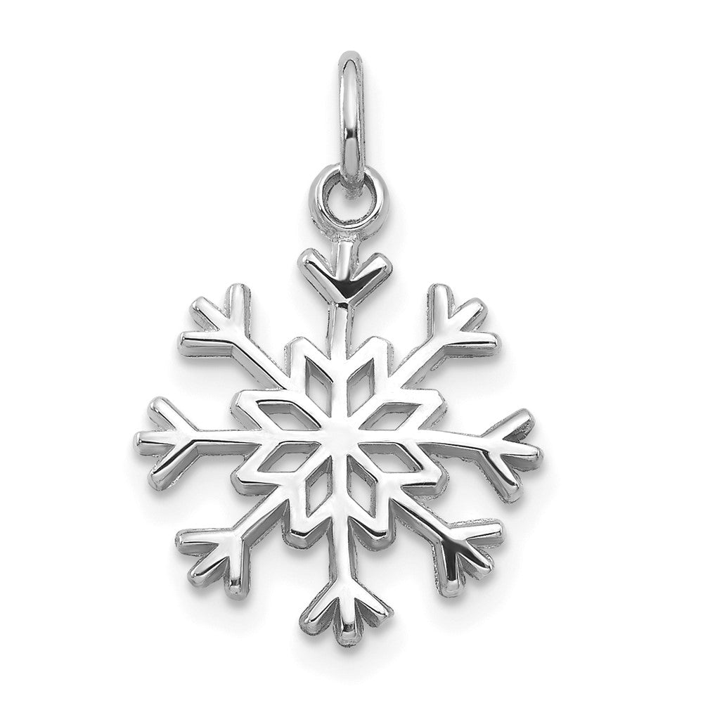 10k White Gold 14 mm Snowflake Charm (0.85 grams)