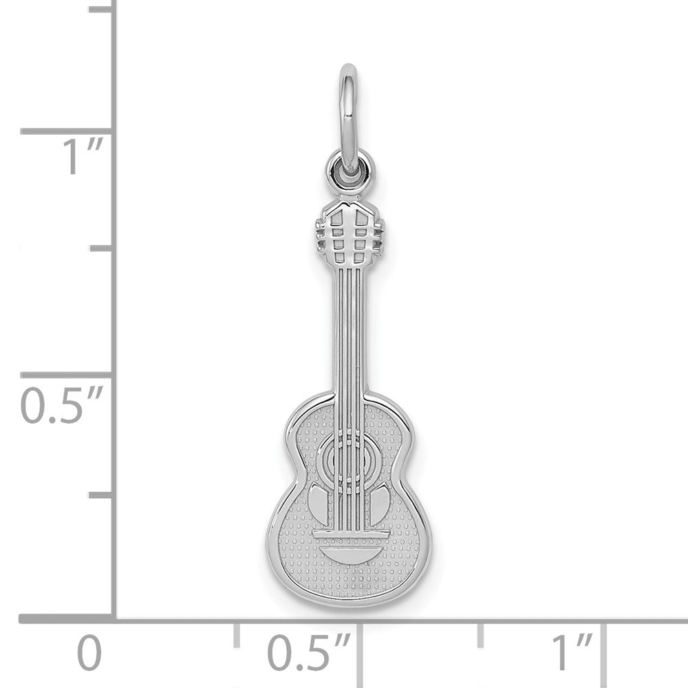 10k White Gold 9 mm Guitar Charm (0.81 grams)