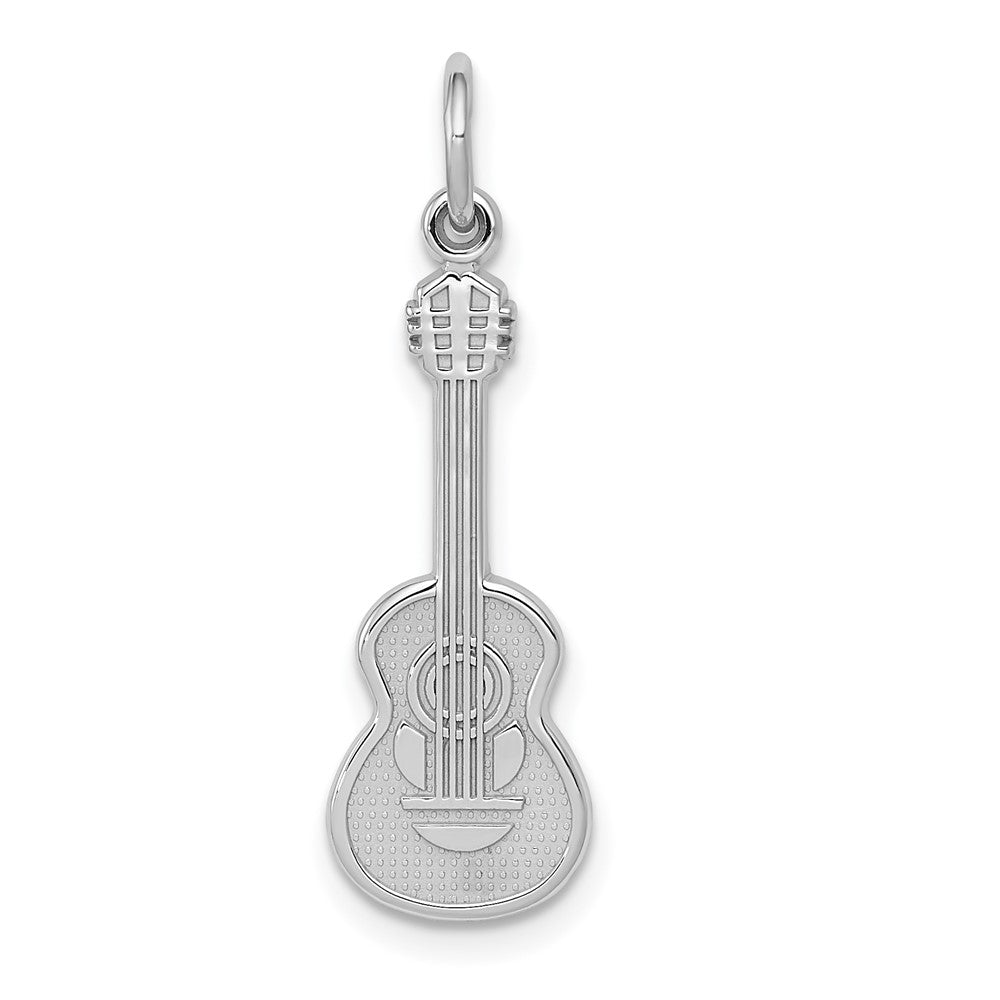 10k White Gold 9 mm Guitar Charm (0.81 grams)