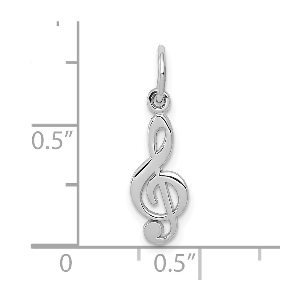 10k White Gold 5 mm Treble Clef Charm (0.42 grams)