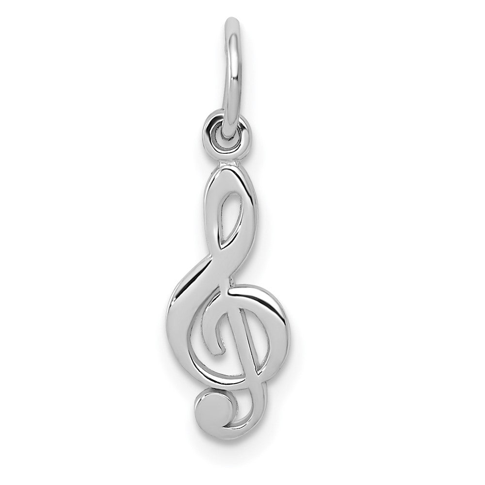 10k White Gold 5 mm Treble Clef Charm (0.42 grams)