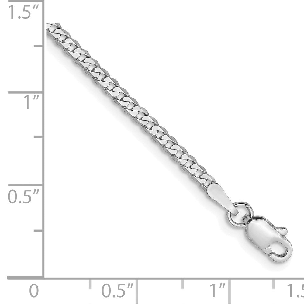 10k WG 2.2mm Flat Beveled Curb Chain Bracelet