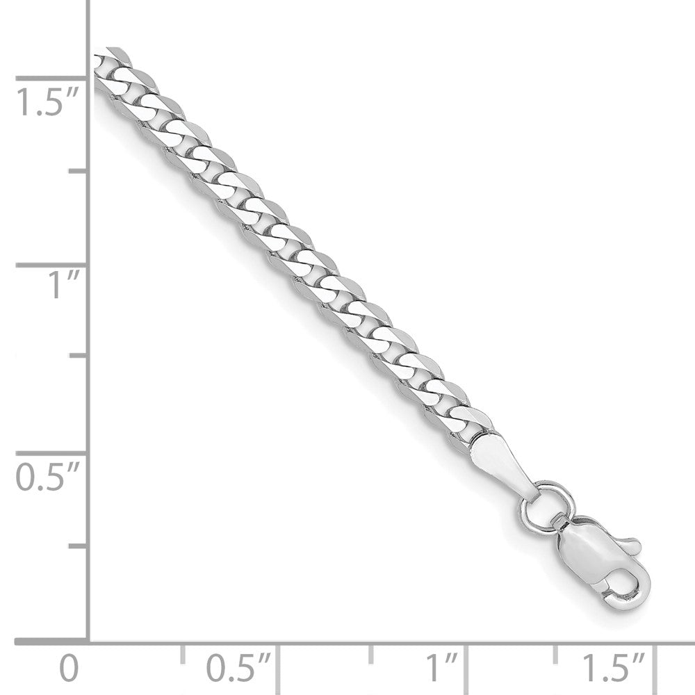 10k WG 2.9mm Flat Beveled Curb Chain Bracelet