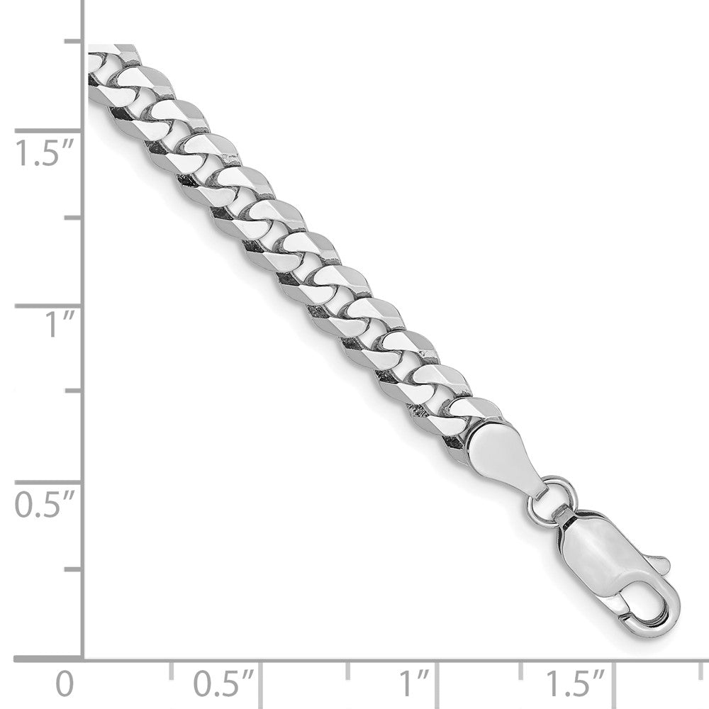 10k WG 4.75mm Flat Beveled Curb Chain Bracelet