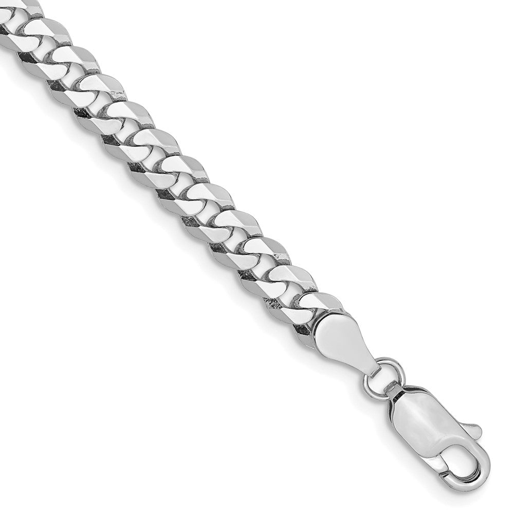 10k WG 4.75mm Flat Beveled Curb Chain Bracelet