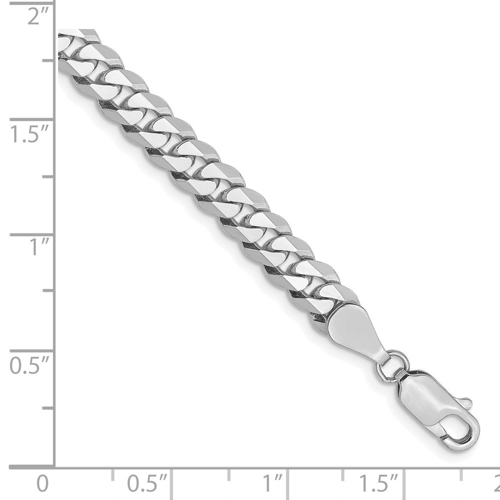 10k WG 5.75mm Flat Beveled Curb Chain Bracelet