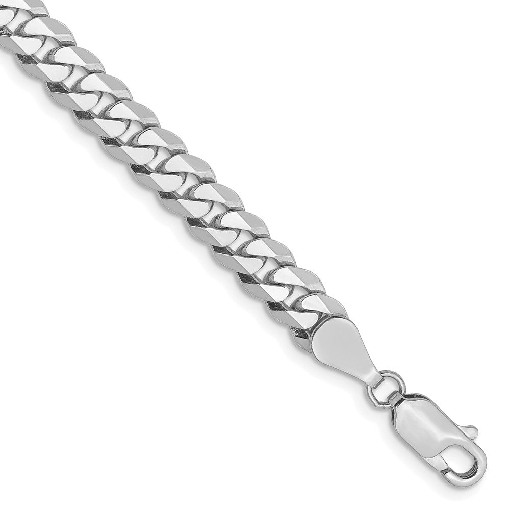 10k WG 5.75mm Flat Beveled Curb Chain Bracelet