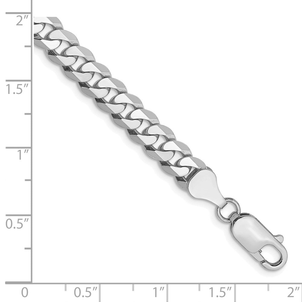 10k WG 6.25mm Flat Beveled Curb Chain Bracelet