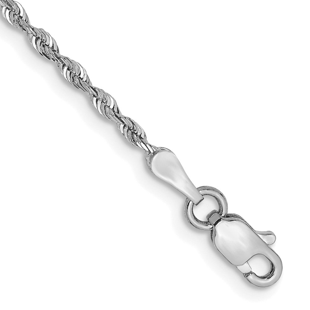 10k White Gold 1.85 mm D/C Quadruple Rope Chain Anklet (1.98 grams)