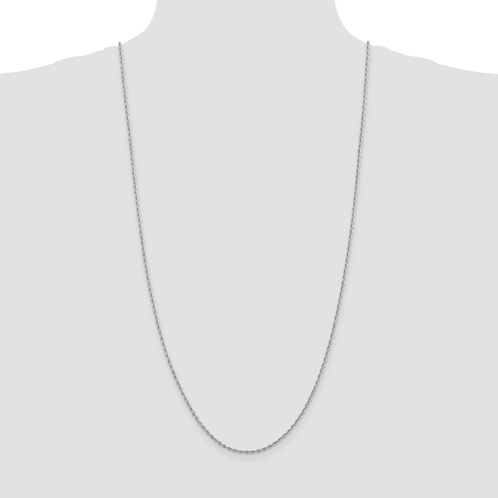 10k White Gold 2 mm D/C Quadruple Rope Chain