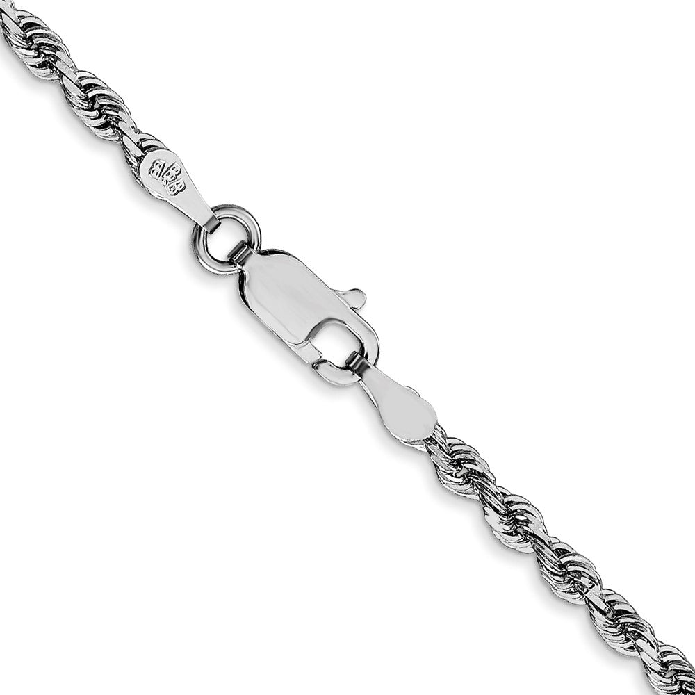 10k White Gold 2.75 mm D/C Quadruple Rope Chain