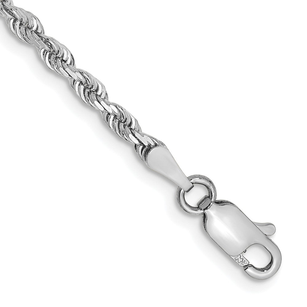 10k White Gold 2.75 mm D/C Quadruple Rope Bracelet (3.51 grams)