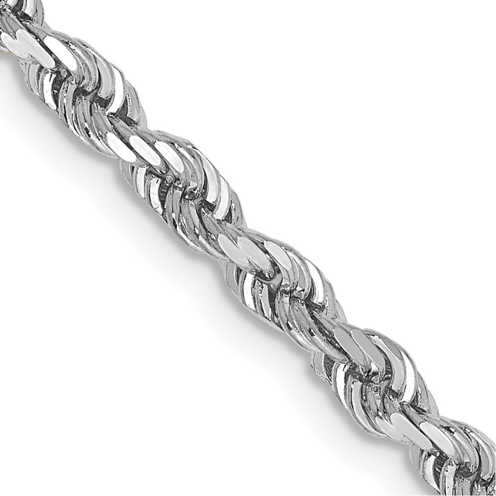 10k White Gold 3.35 mm Diamond Cut Quadruple Rope Chain