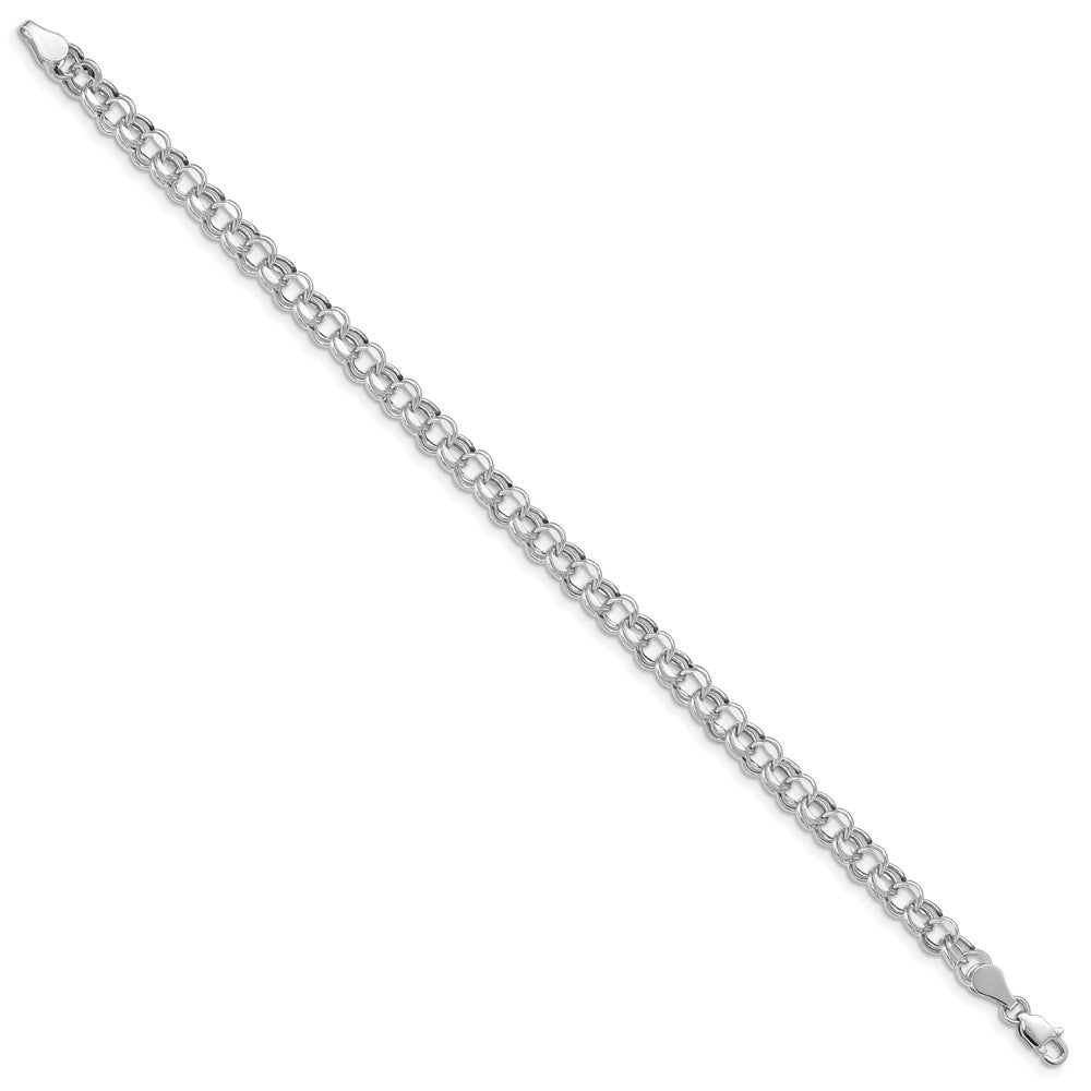 10k White Gold 5 mm Double Link Charm Bracelet (2.27 grams)