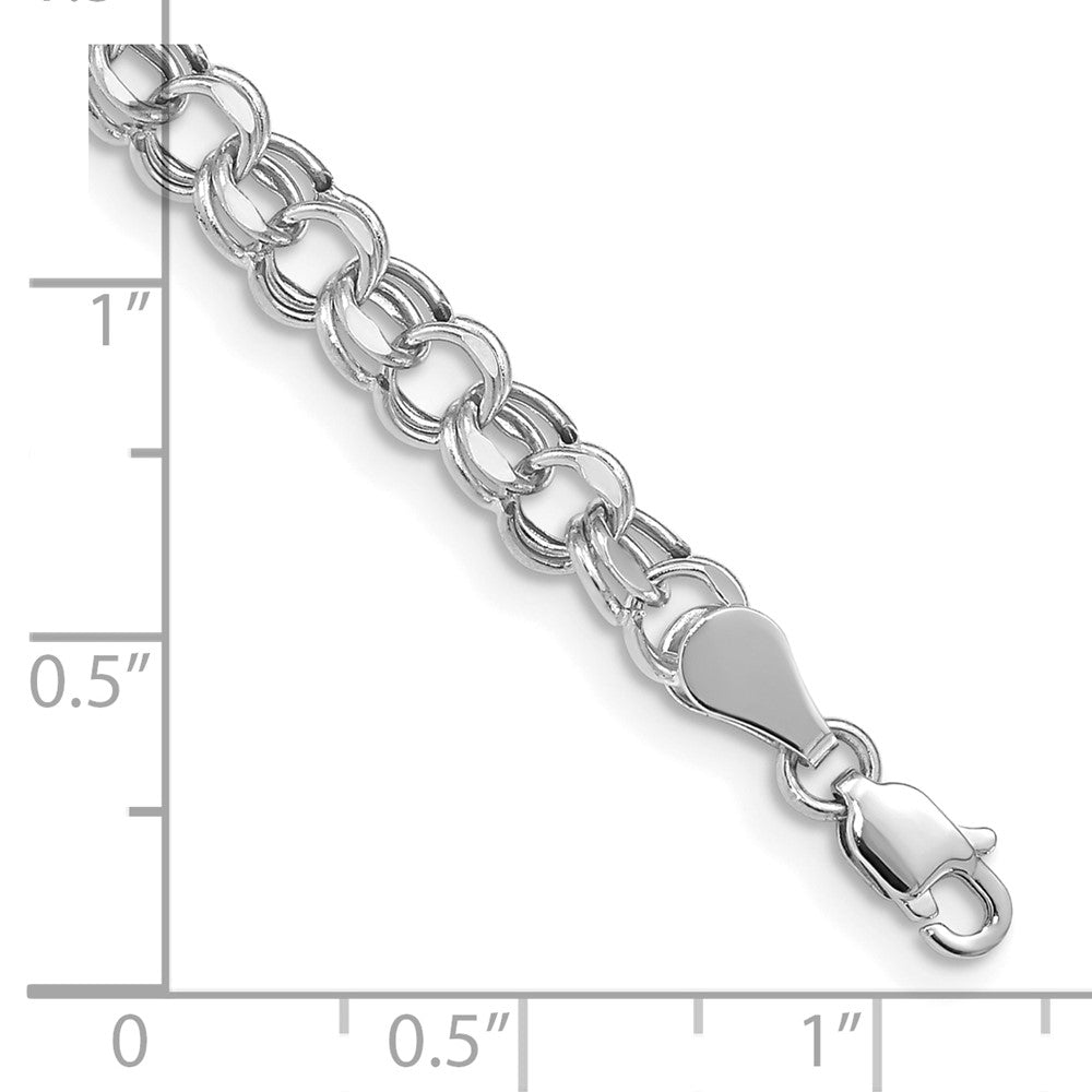 10k White Gold 5 mm Double Link Charm Bracelet (2.27 grams)