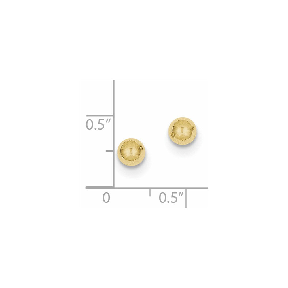 10k Yellow Gold 5 mm Ball Post Earrings (0.2 grams)