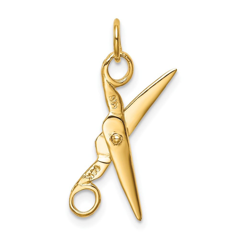 10k Yellow Gold 15 mm Moveable Scissors Charm (0.94 grams)