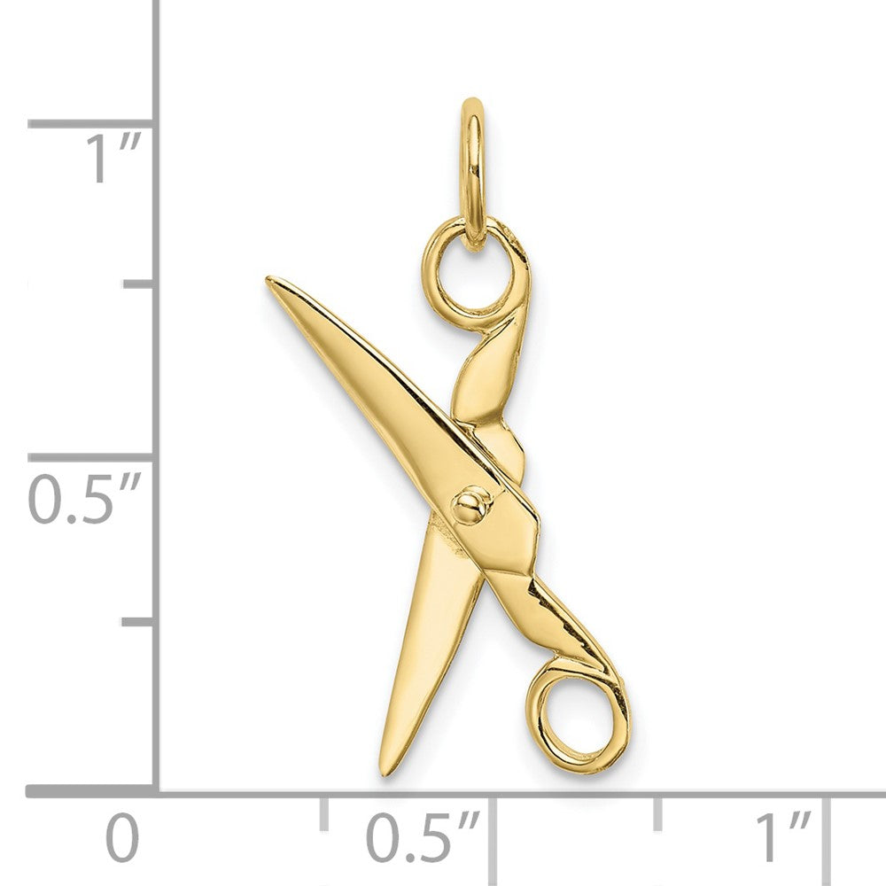 10k Yellow Gold 15 mm Moveable Scissors Charm (0.94 grams)