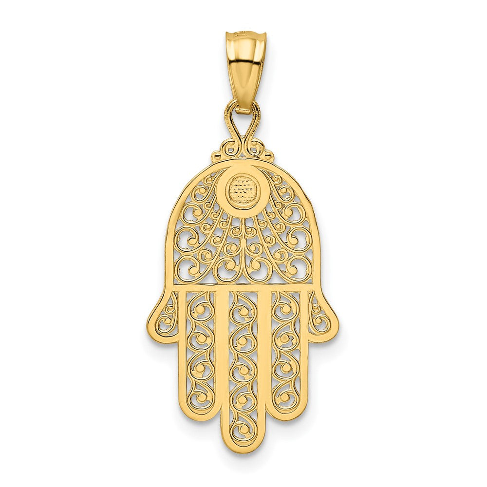 10k Yellow Gold 14 mm Hand of God Pendant (0.64 grams)