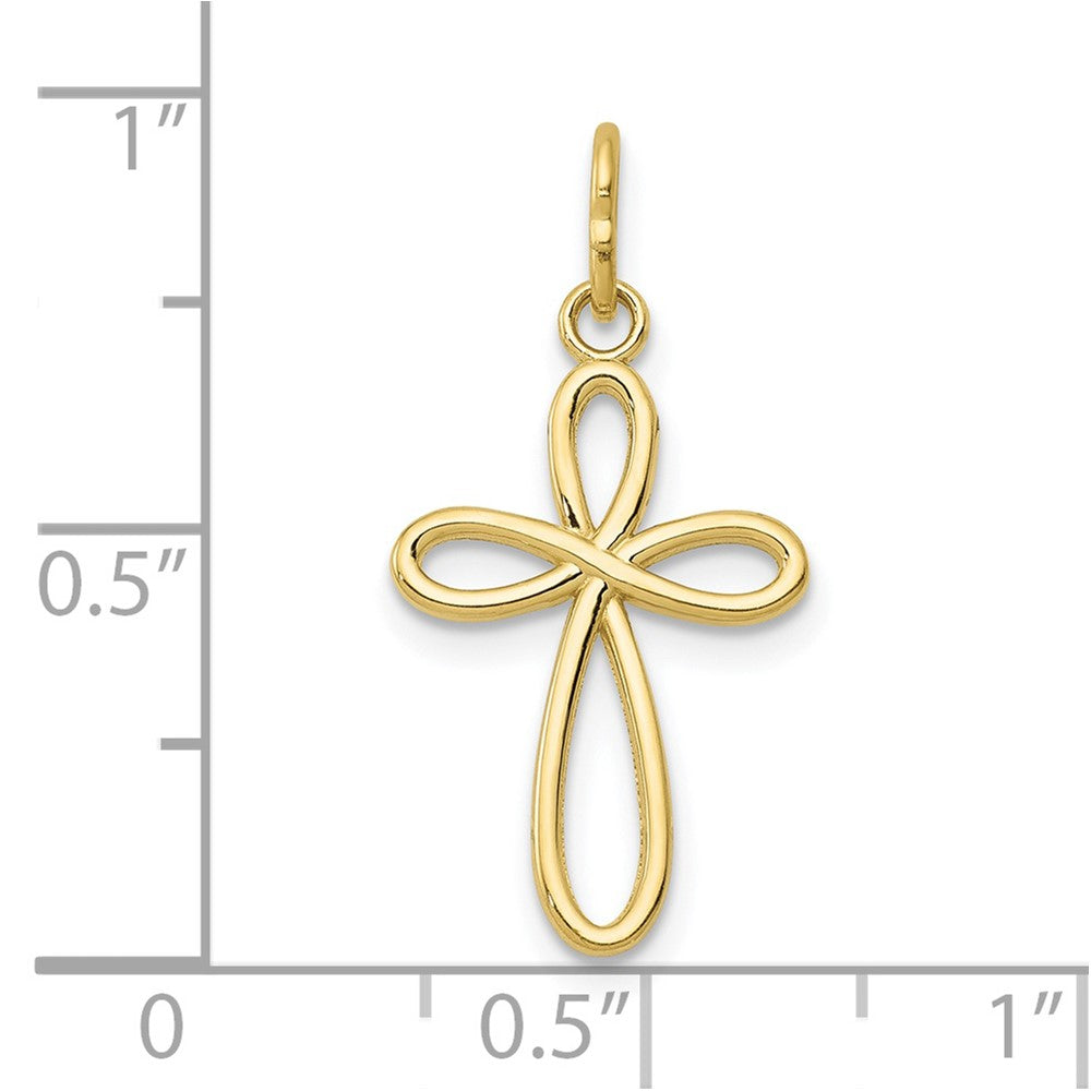 10k Yellow Gold 11.5 mm Polished Cross Pendant (0.33 grams)