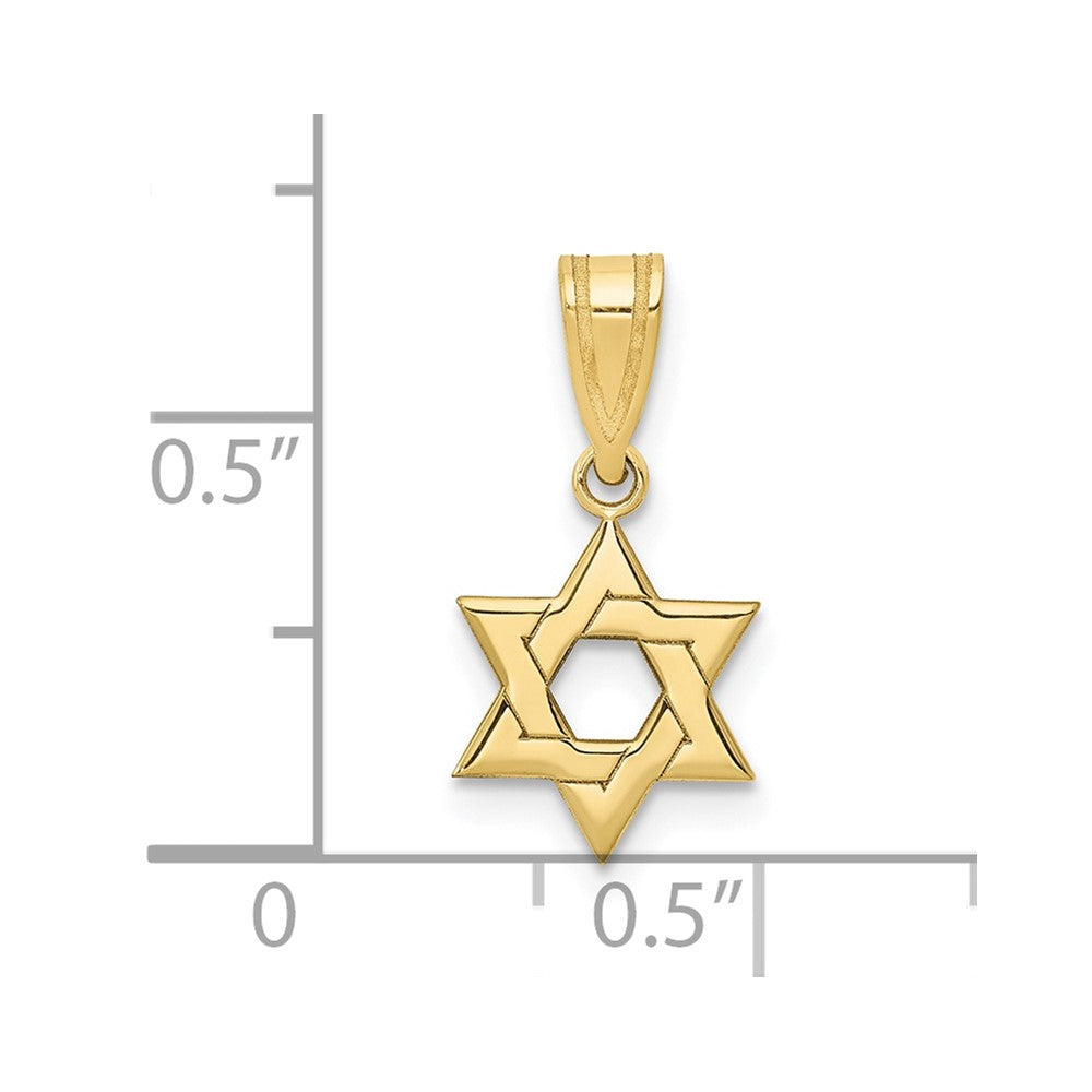 10k Yellow Gold 10 mm Star of David Pendant (0.43 grams)