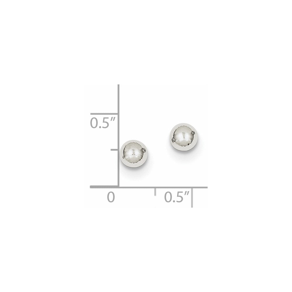 10k White Gold 5 mm Ball Post Earrings (0.22 grams)