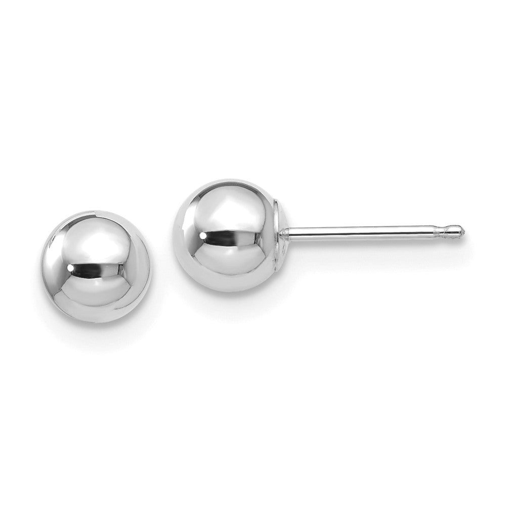 10k White Gold 5 mm Ball Post Earrings (0.22 grams)