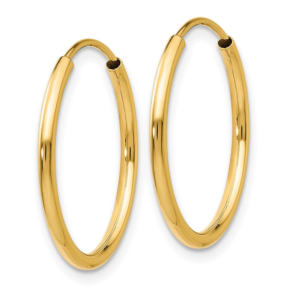 10k Yellow Gold 17 mm Polished Round Endless Hoop Earrings (0.67 grams)