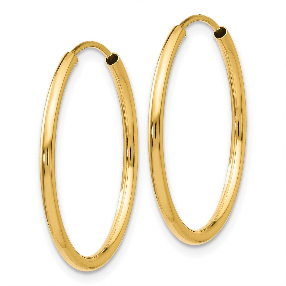 10k Yellow Gold 23 mm Polished Round Endless Hoop Earrings (0.84 grams)