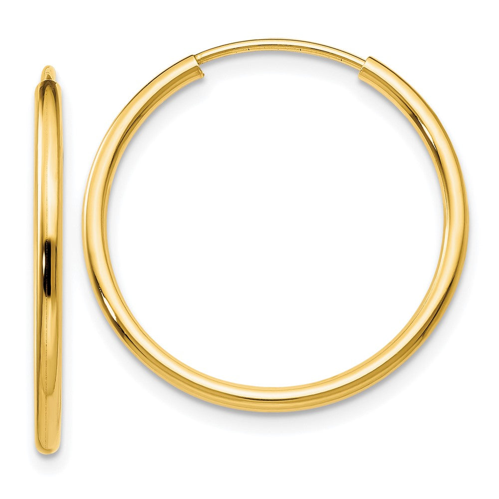 10k Yellow Gold 23 mm Polished Round Endless Hoop Earrings (0.84 grams)