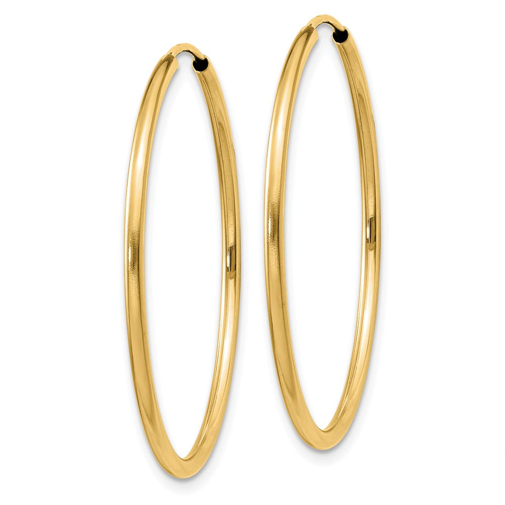 10k Yellow Gold 30 mm Polished Round Endless Hoop Earrings (1.15 grams)