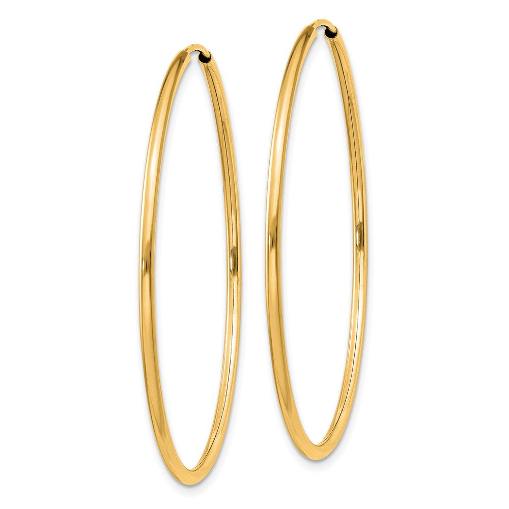 10k Yellow Gold 40.5 mm Polished Round Endless Hoop Earrings (1.46 grams)