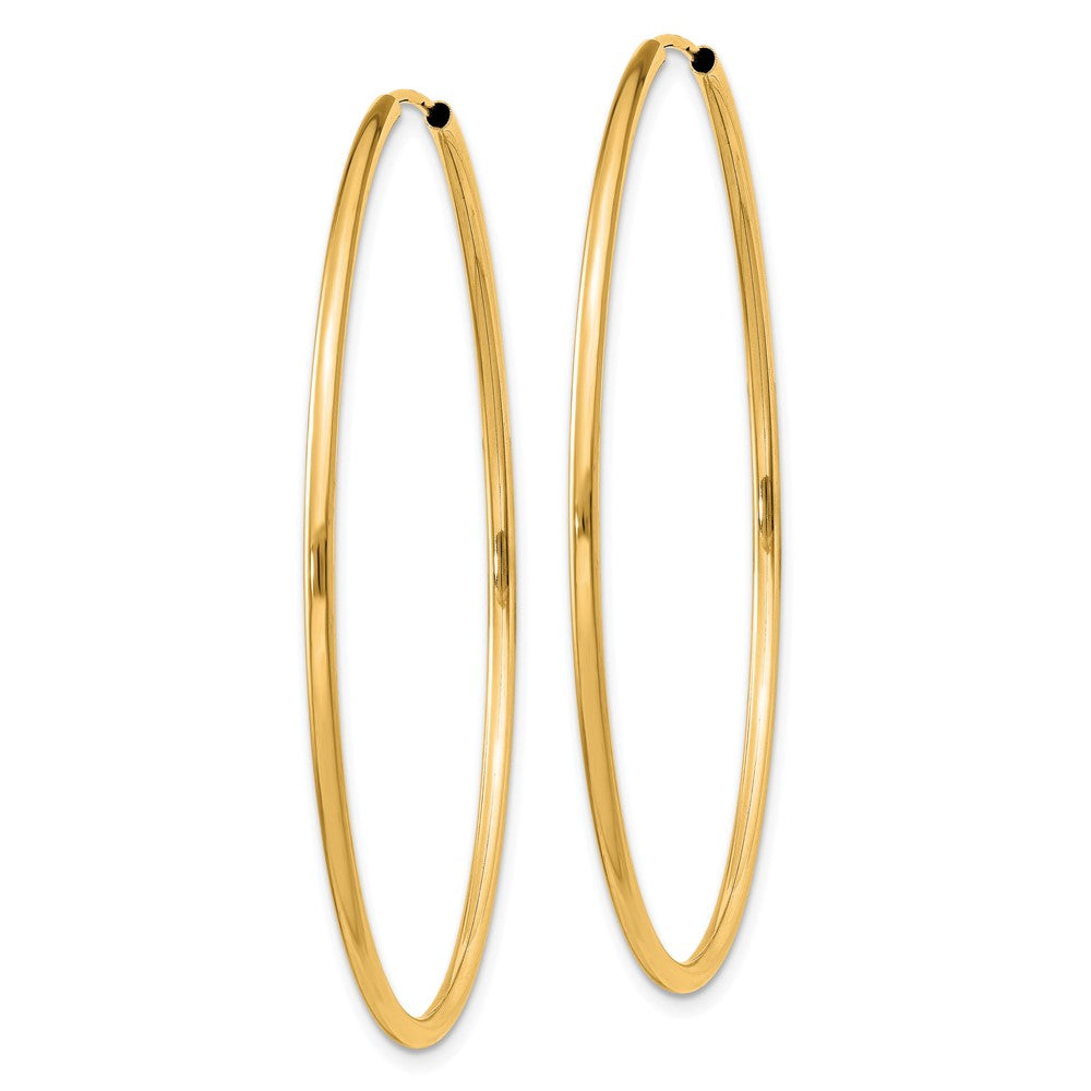 10k Yellow Gold 45.5 mm Polished Round Endless Hoop Earrings (1.67 grams)