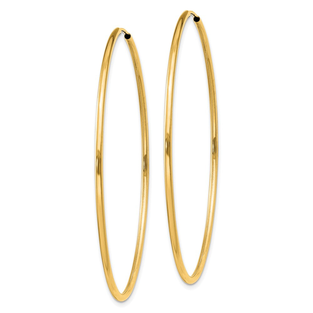 10k Yellow Gold 51 mm Polished Round Endless Hoop Earrings (1.84 grams)
