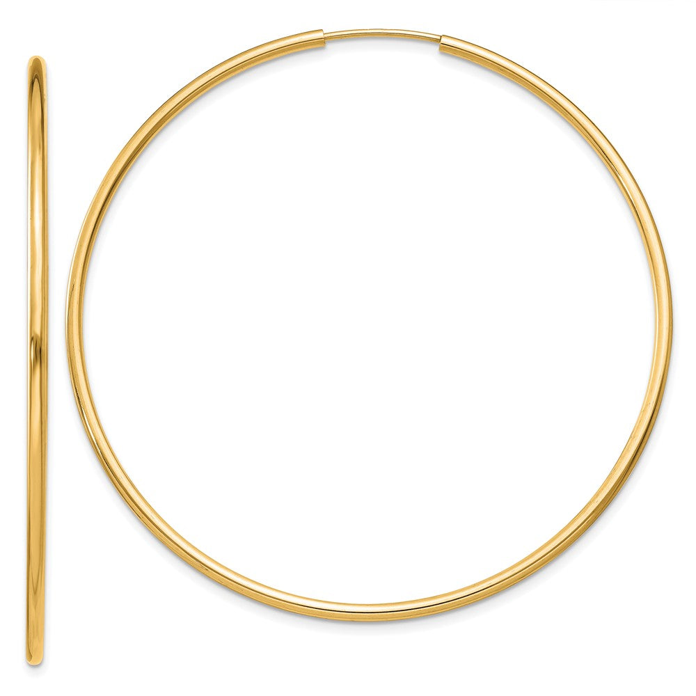 10k Yellow Gold 51 mm Polished Round Endless Hoop Earrings (1.84 grams)