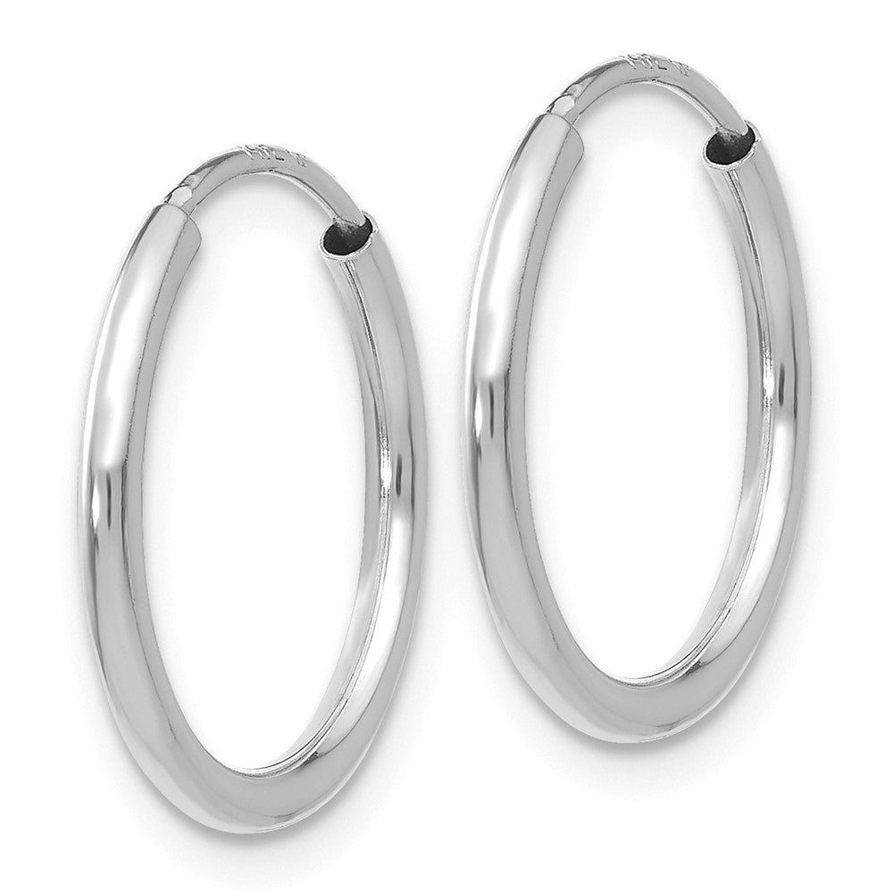 10k White Gold 16 mm Polished Endless Hoop Earrings (0.48 grams)