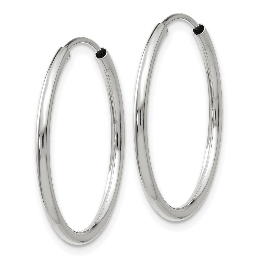 10k White Gold 23 mm Polished Endless Hoop Earrings (0.71 grams)