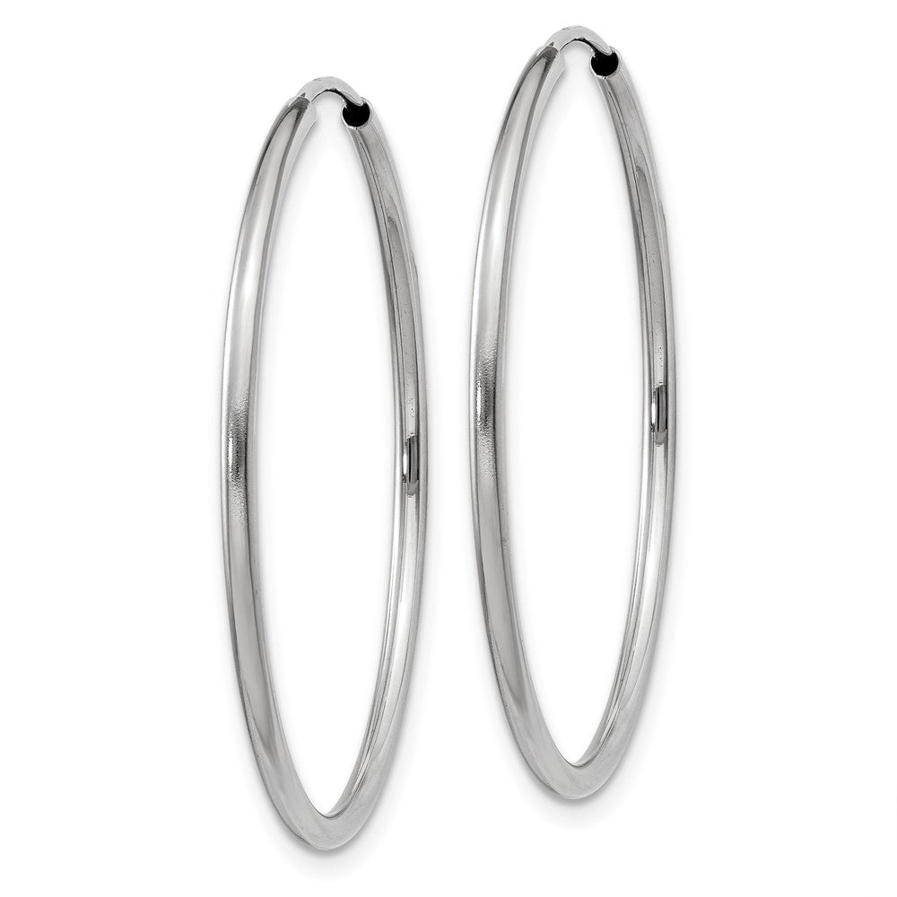 10k White Gold 30 mm Polished Endless Hoop Earrings (1.15 grams)