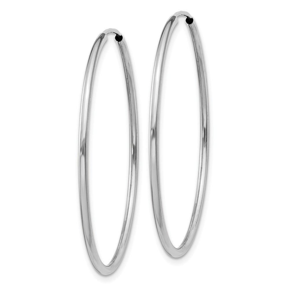 10k White Gold 38 mm Polished Endless Hoop Earrings (1.34 grams)