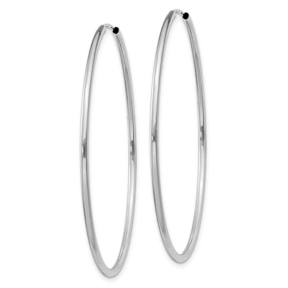 10k White Gold 45.5 mm Polished Endless Hoop Earrings (1.67 grams)