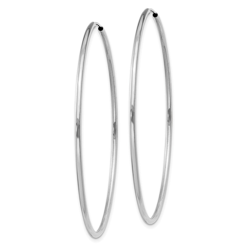 10k White Gold 51 mm Polished Endless Hoop Earrings (1.84 grams)