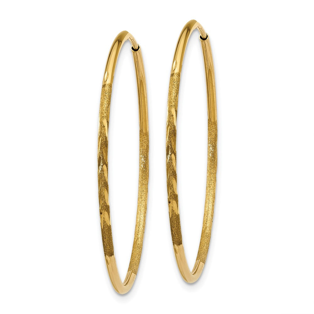 10k Yellow Gold 30 mm Diamond-cut Endless Hoop Earring (0.67 grams)