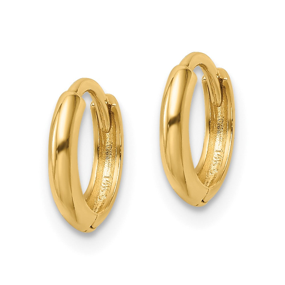 10k Yellow Gold 10.35 mm Polished Hinged Hoop Earrings (0.67 grams)