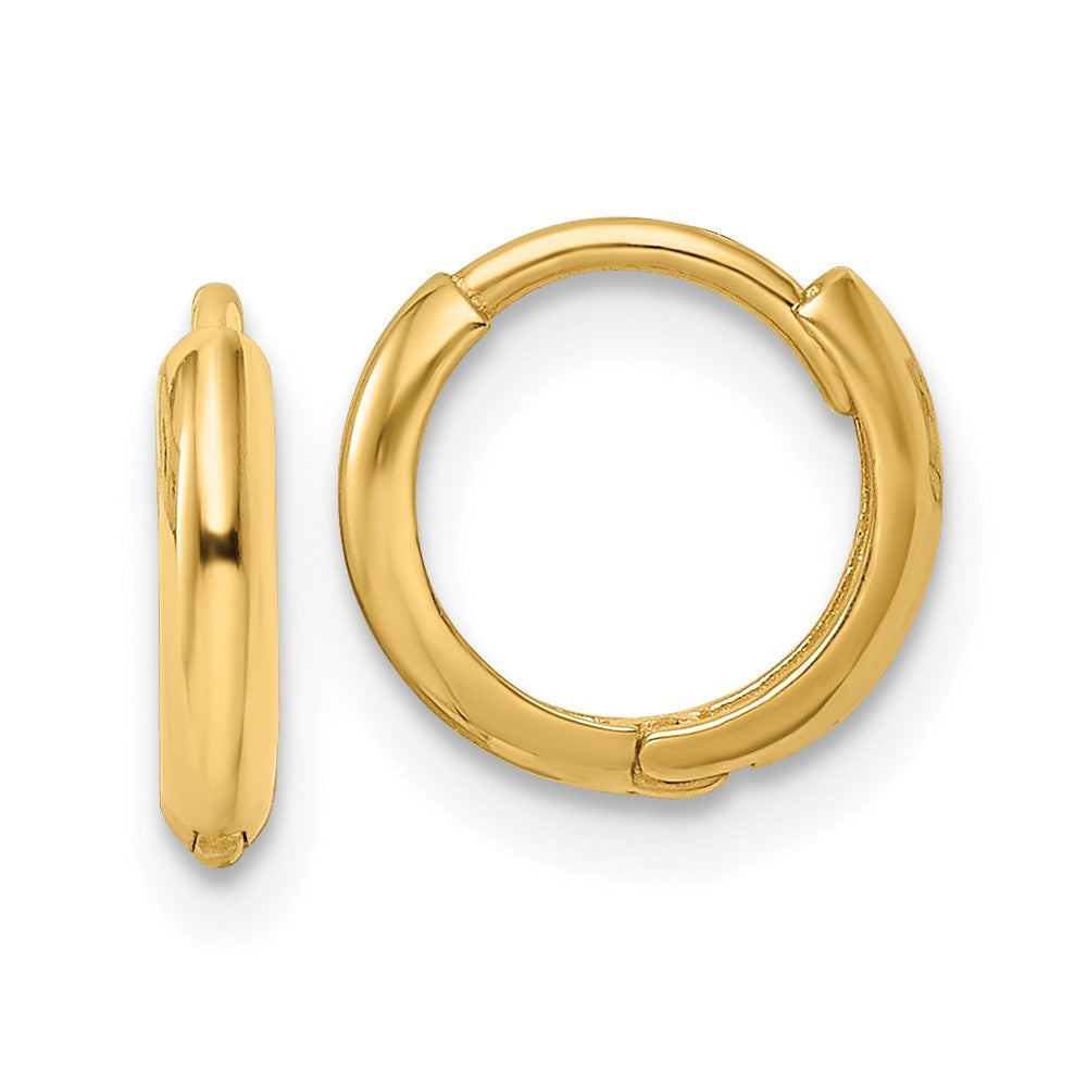 10k Yellow Gold 10.35 mm Polished Hinged Hoop Earrings (0.67 grams)